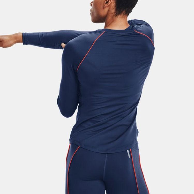 Under Armour Mesh Training Long Sleeve Raglan T-Shirt Women tops Blue 1368367-404