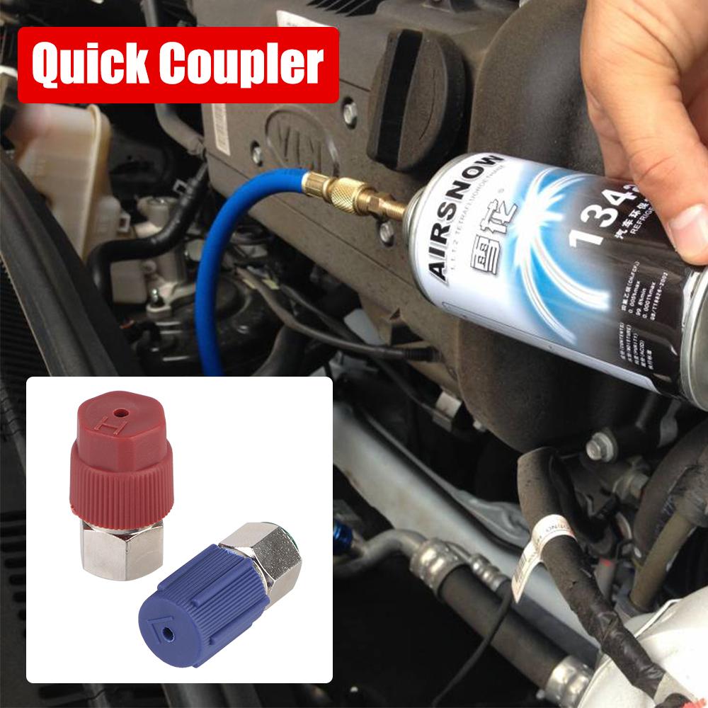 High/Low AC Fitting Port R12 To R134a Car Accessories Hassle Free Installation Car AC Quick Coupler Retrofits Conversion Adapter
