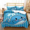 Cartoon Ocean Whale Dolphin Duvet Cover Kids Cute Kawaii Bedding Sets Soft Quilt Cover and Pillowcases Single_Double_Queen_King