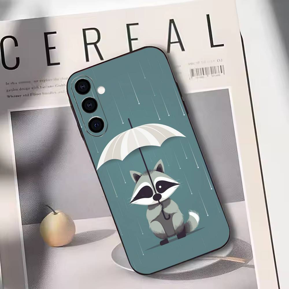 

Little Raccoon Phone Case For Samsung Galaxy A73,A72,A71,A70,A53,A52,A51,Soft Silicone Black Cover Samsung a31