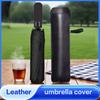 Black Portable Waterproof Umbrella Storage Pocket PU Leather Umbrella Cover Case Water Absorbent Umbrella Bag Ultrafine