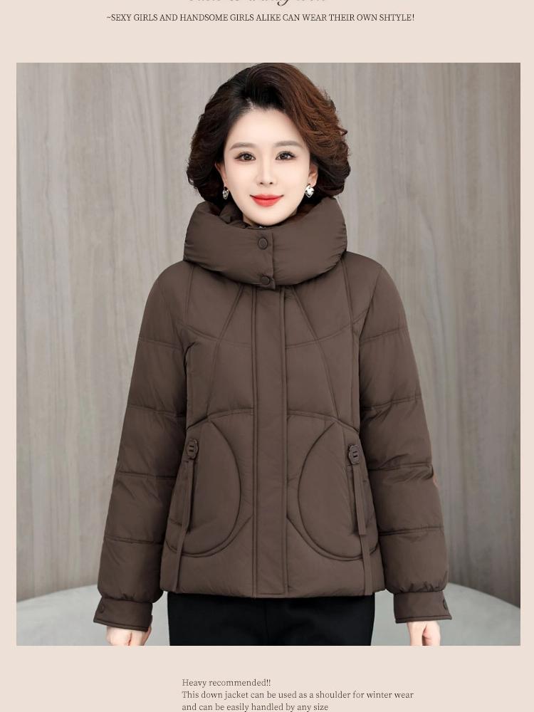 Removable Hat Warm Short Thickened Hooded Cotton Jacket
