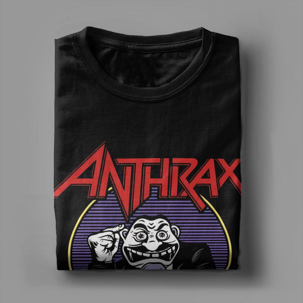 Anthrax Among The Living T Shirt for Men Pure Cotton Unique TShirts O Neck Tees Short Sleeve Clothing Summer