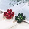 Women's High-end 4 Leaves Brooch Inlaid With Crystal Rhinestones Plant Floral Leaf Alloy Brooch Clothing Accessories