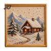 Christmas Wall Decoration DIY Faux Pearl Art Kit, Winter Scene Painting Family Holiday Craft Activities 3D Sparkling Animal Kit for Adults, Decor Bead