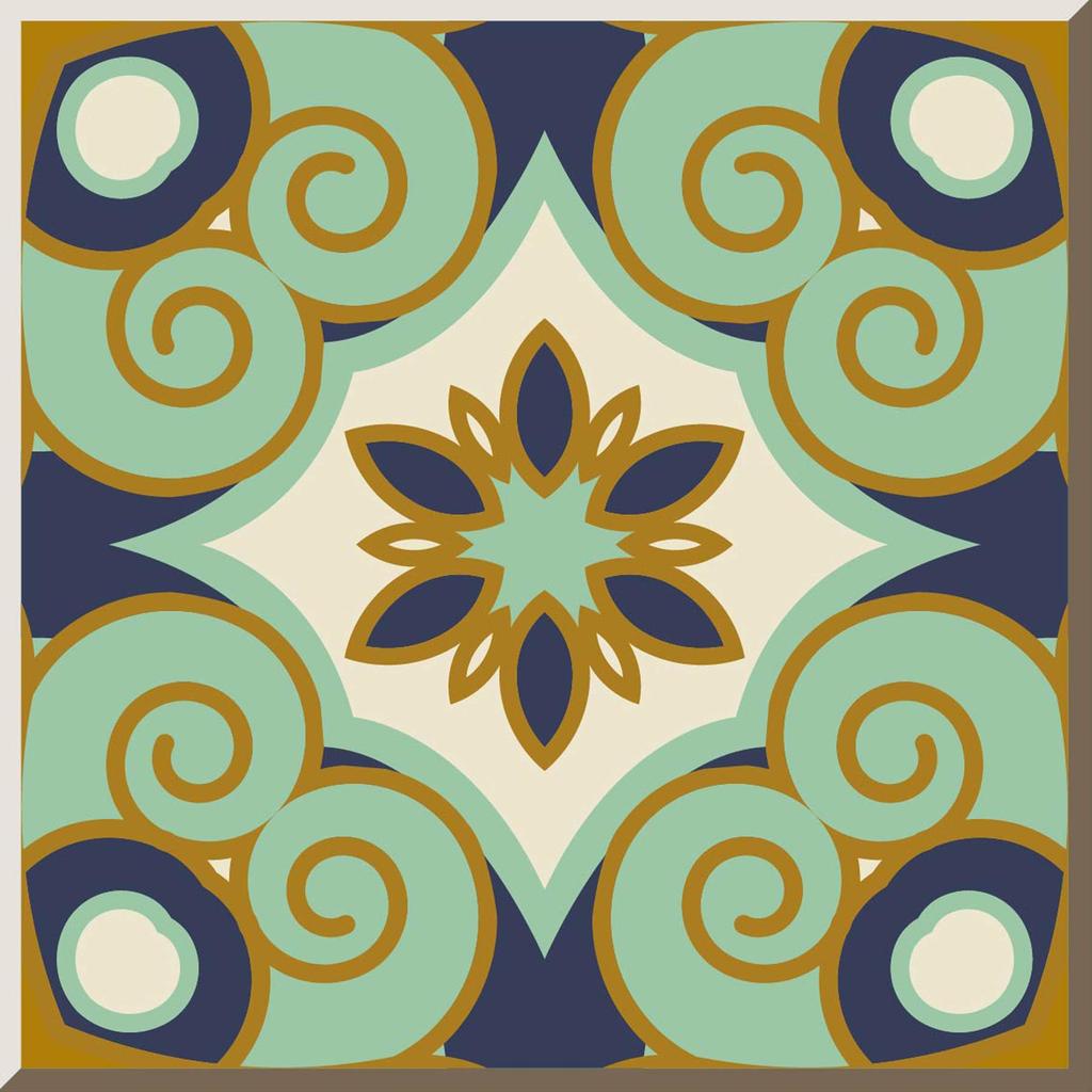 Poromoro Portuguese Spanish Style Azulejo Tile Stickers Peel Stick Kitchen Bathroom Mosaic Tile Stickers Set & - & - & - 16-Piece ($5.9.20)