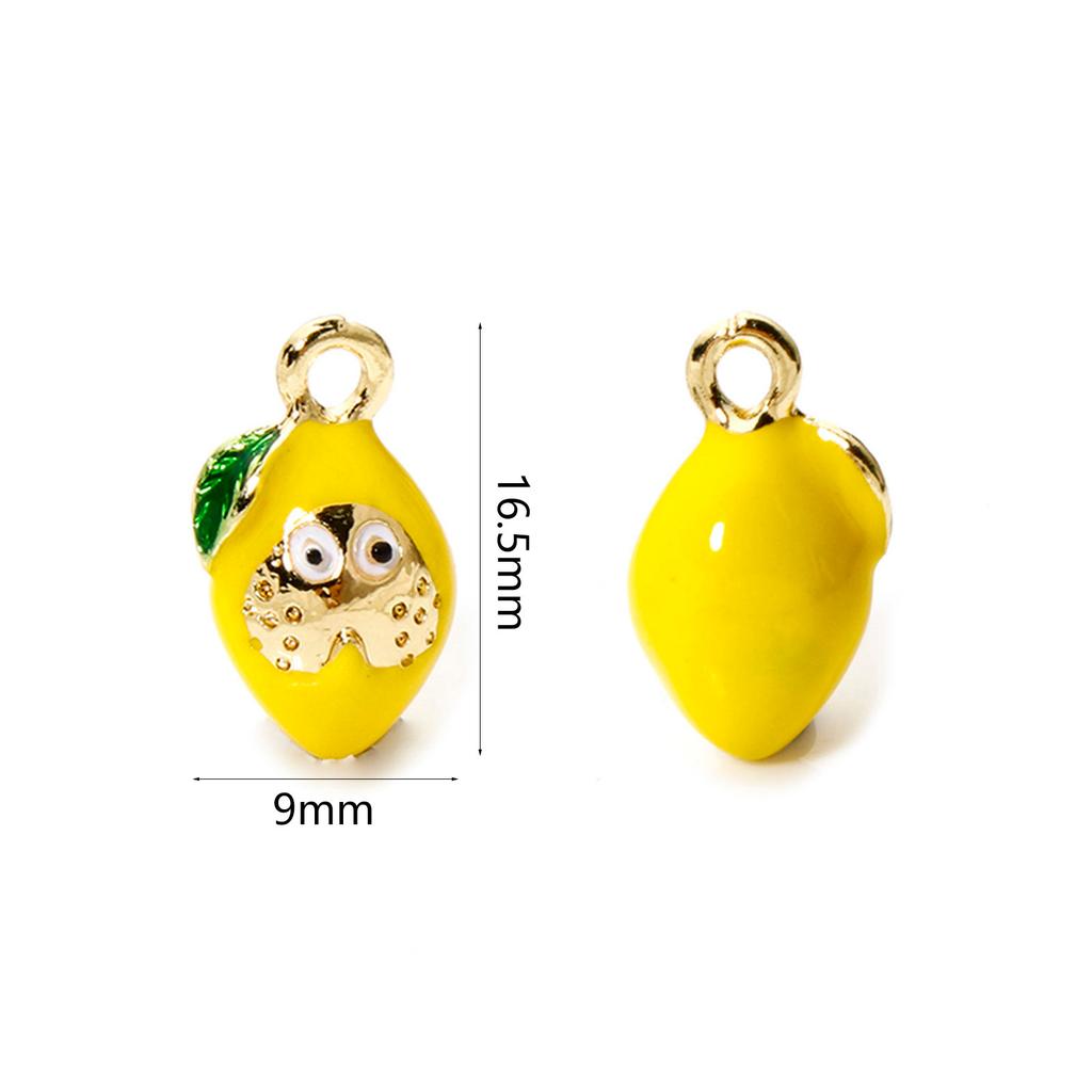 2PCs Brass Charms 18K Gold Plated Fruit Enamel Strawberry Apple Lemon Mushroom Pendants For DIY Necklace Bracelet Jewelry Making