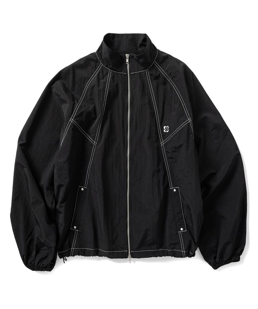 Supersub Stitch Cutout Windbreaker - Black