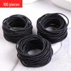 Black Elastic Hair Ties: Durable and High-Elasticity Rubber Bands for Men and Women, Ideal for Ponytails.