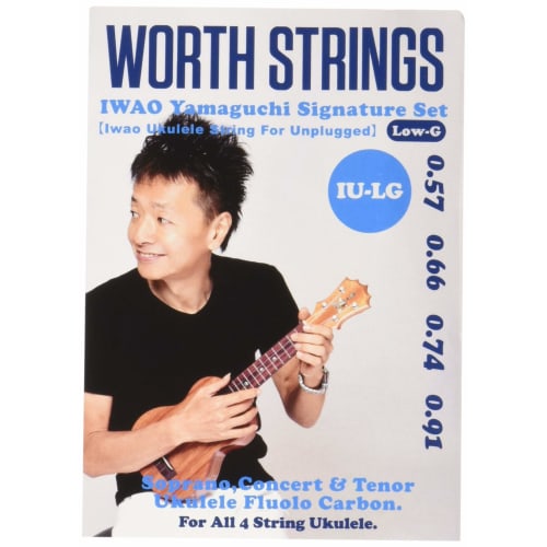 

Worth Strings IU-LG Ukulele Strings, IWAO Unplugged-Low-G, 68-inch, Clear Fluorocarbon