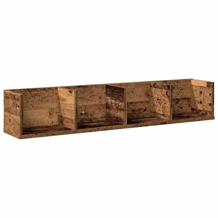 VidaXL Étagère murale à CD vieux bois 100x18x18 cm bois d'ingénierie, étagère flottante, étagère d'affichage, étagère 855950