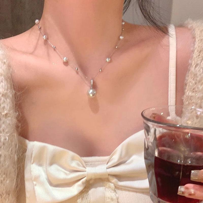 Vintage Gypsy Pearl Necklace Women's Neck Chain Personalized Clavicle Chain