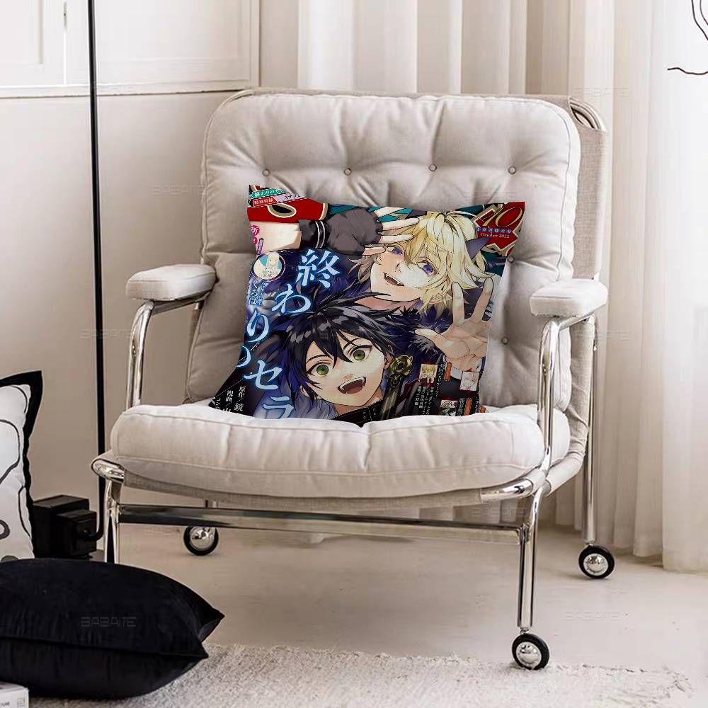 Аниме Серафим Конца Кленовый Дизайн Наволочка Счастливая Осенняя Урожайная Декорация Праздничная Декорация Наволочка 12x12Inch