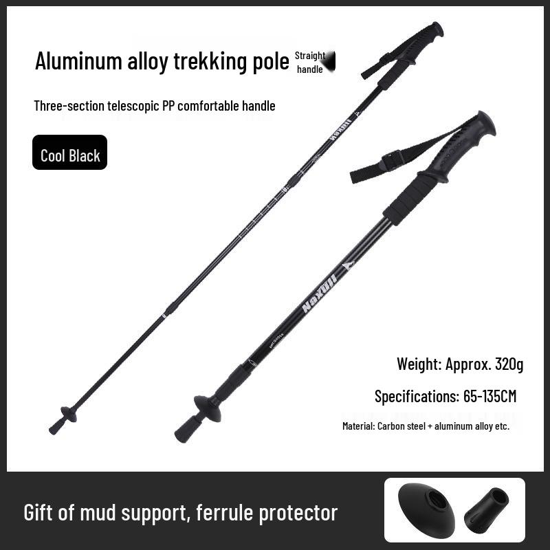 Anti-Slip Aluminum Alloy Telescopic Trekking Stick for Hiking & Walking