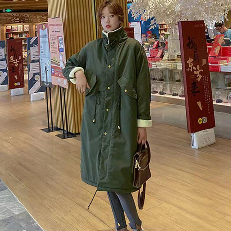 Women's Plus Size Long Velvet Padded Parka - Thick, Warm, Plush Winter Windbreaker