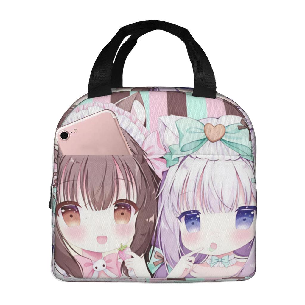 Игровая сумка-ланчбокс с термоизоляцией N-Nekopara Chocola Vanilla для кемпинга, путешествий, аниме, водонепроницаемая, термосумка, коробка для бенто, для женщин, мужчин