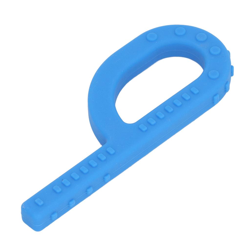 Oral Motor Chew Tool P Shape Silicone Autistic Children Chewers Sensory Hand Held Toy Blue