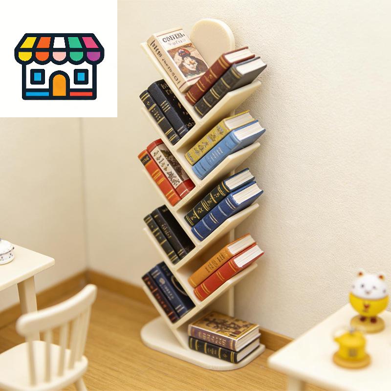 1:12 Miniature Bookshelf for Dollhouse – Study Room Furniture Decoration Accessory for Micro Scene DIY