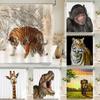 Zabawna zasłona prysznicowa 3d zasłony kąpielowe małpa orangutan nadruk ze zwierzętami wodoodporny poliester do wystroju łazienki duży 180x200cm