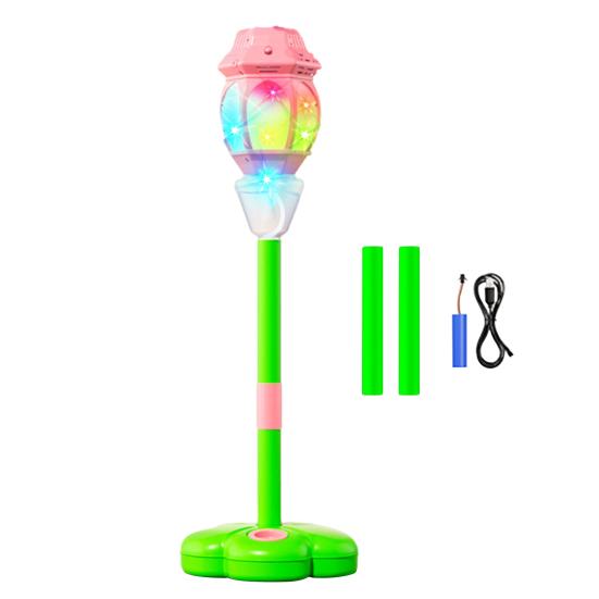 Automatic Bubble Machine for Kids Bubble Blower with Lights And Music Adjustable Height 17-38 Inches Vertical Bubble Tower Stand Hands-Free