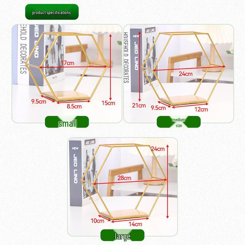 Hexagonal Wall-Mounted Storage Shelf for Living Room or Bedroom