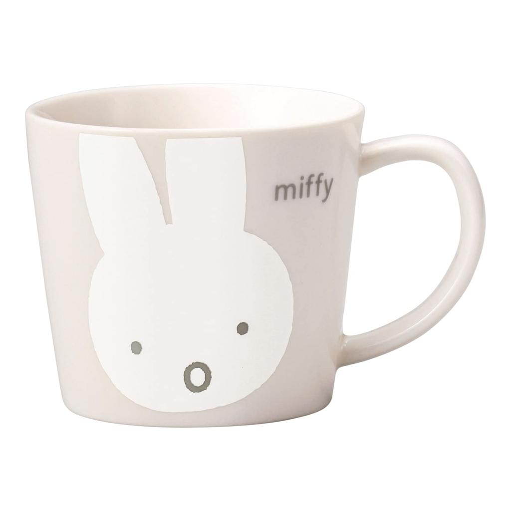 Kanesho Pottery Dick Bruna Miffy White Face Made In 288103 "Miffy" Mug, Medium, Approx. 280ml, Surprise, Japan,