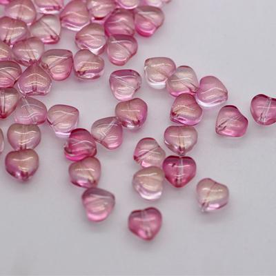 Lösa Pärlor DIY för 50st 6mm Kärlekshjärta Smyckestillverkning Hänge Glaserad Glas Pläterad Färg Utsökt