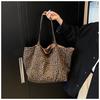 Autumn/Winter 2025 Leopard Print Canvas Tote - Large Capacity Mommy & Shopping Shoulder Bag