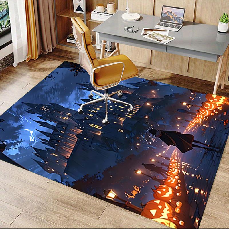 1pc castle Halloween Carpet, for Home & Office Decor, Desk Chair Carpet, Festive Gift,Conference Room CarpetL1112