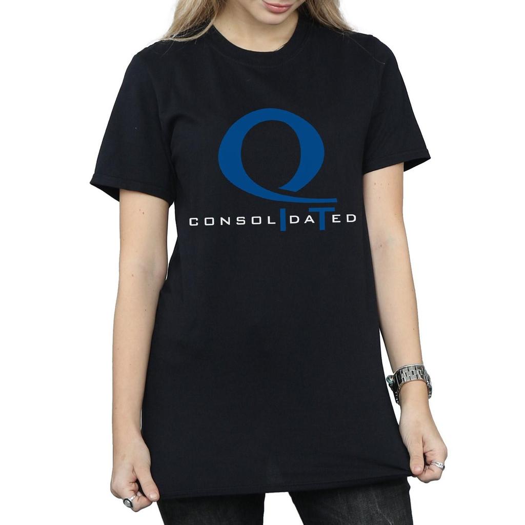 DC Comics Damen Pfeil Queen Consolidated Logo Baumwolle Boyfriend T-Shirt