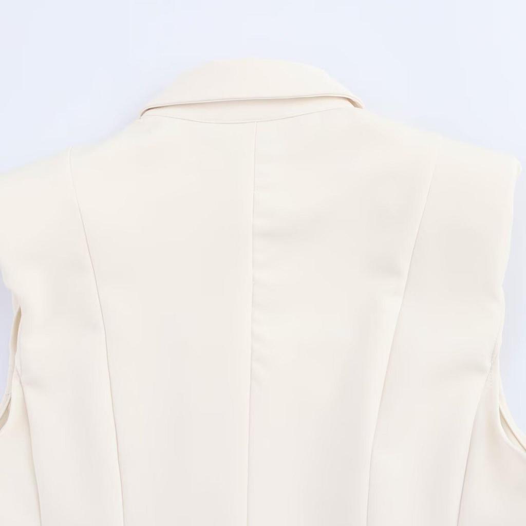 Spring 2025 Women's European & American Style Slimming Padded Shoulder Short Dress