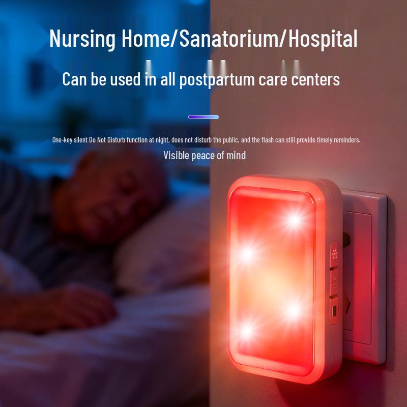 Electronic Flashing Doorbell for Deaf-Mute Seniors with Remote Control and Seven-Color Light