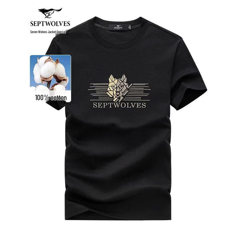 Septwolves Men's Wolf Head Graphic Short Sleeve T-Shirt