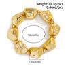 Exaggerated Metal Texture Wide-Sided Bracelet Female, Personalized Irregular Geometric Ccb Beaded Bracelet