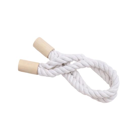 Magnetic Curtain Tieback, Cotton Linen Rope Curtain Holdback with Wood Buckle for Drapes, Decorative Tie Backs for Bedroom, Boho Room, Nursery,