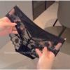 Ladies Summer New Style Light Luxury Sexy Lace Hollow Net Yarn Transparent Low Waist Triangle Briefs