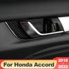 Car Accessories For Honda Accord X 10th 2018    2022 Hybrid ABS Carbon Fiber Door Handle Bowl Cover Trim Stickers