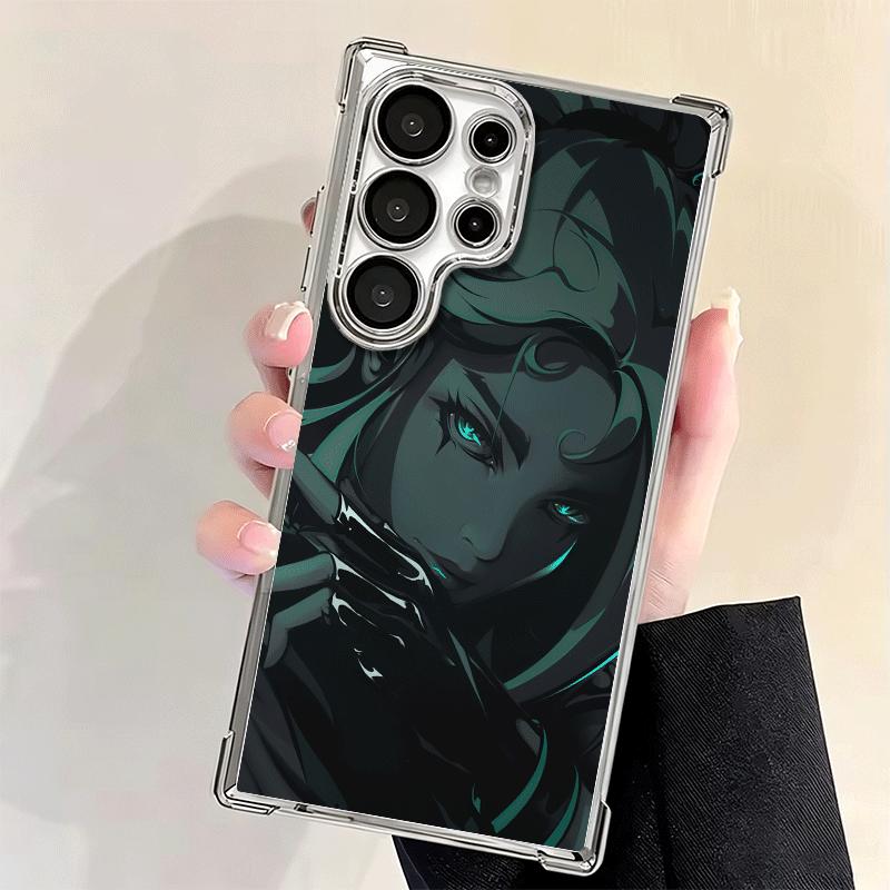 V-Valorant Game Black Cool Soft Phone Case For Samsung Galaxy S26 Ultra S25 Edge S24 FE S23 Plus S22 S21 + S20 Plating Anti-Fall