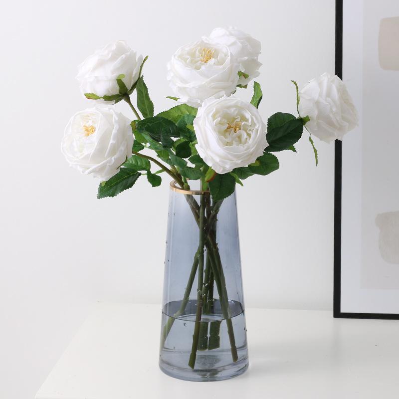 48cm Real Touch Peony Artificial Flowers Branches Rose Decor For Home Vase Wedding Christmas Valentine's Gift Fake Flower