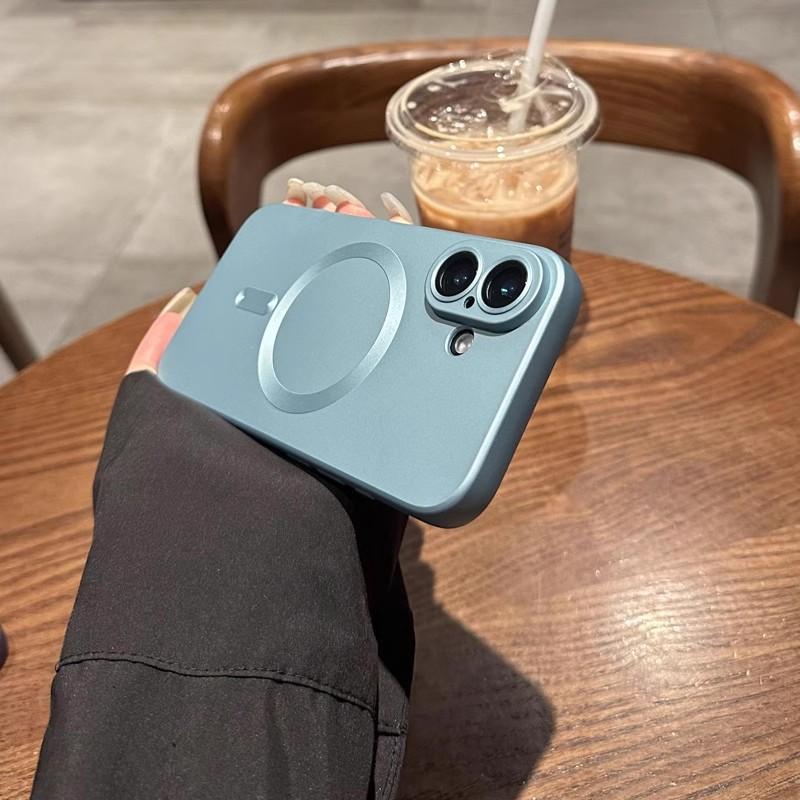 Applicable To IPhone17 Magnetic Phone Case Metal Paint Frosted Apple 16proMax Full Inclusive Anti Fall 15 Protective Case