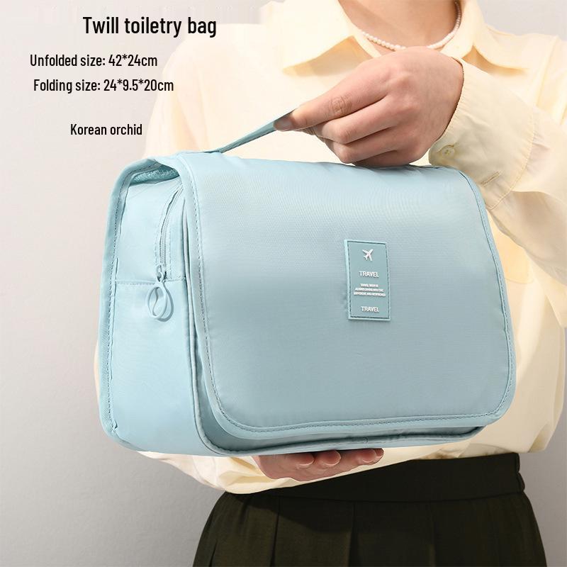 Borsa per Trucco da Viaggio di Grande Capacità con Separazione Umido/Secco e Design a Gancio Cationico