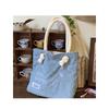 Autumn and Winter Women's Bag Korean New Corduroy Embroidered Letter Shoulder Bag Female College Student Class Tote Bag