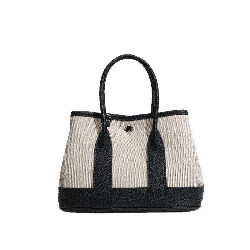 Kleine Kontrastfarbe Spleiß Garten Tasche Premium Gefühl Tragbar Leinwand Tasche Damen Schulter Crossbody Tote Tasche