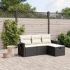 VidaXL Garden Lounge Set with Cushions 4 Pcs, Patio Sofas, Patio Furniture Set, Outdoor Furniture, Black 3263752