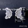 Cute Female White Zircon Stone Silver Color Stud Earrings Lovely Bridal Wedding Jewelry For Women