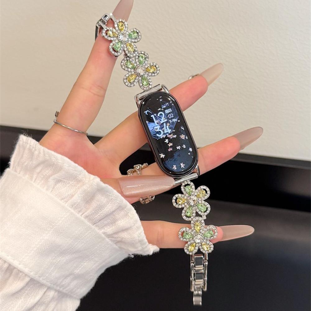 

Для Xiaomi Smart Band 10 Блестящий ремешок с бриллиантами Correa для Xiaomi Mi Band 9 8 7 6 5 4 Роскошный металлический ремешок для часов Для Huawei Band 10/9/8/7 Fit4 Fit3 Браслет Huawei Fit 4 Pro