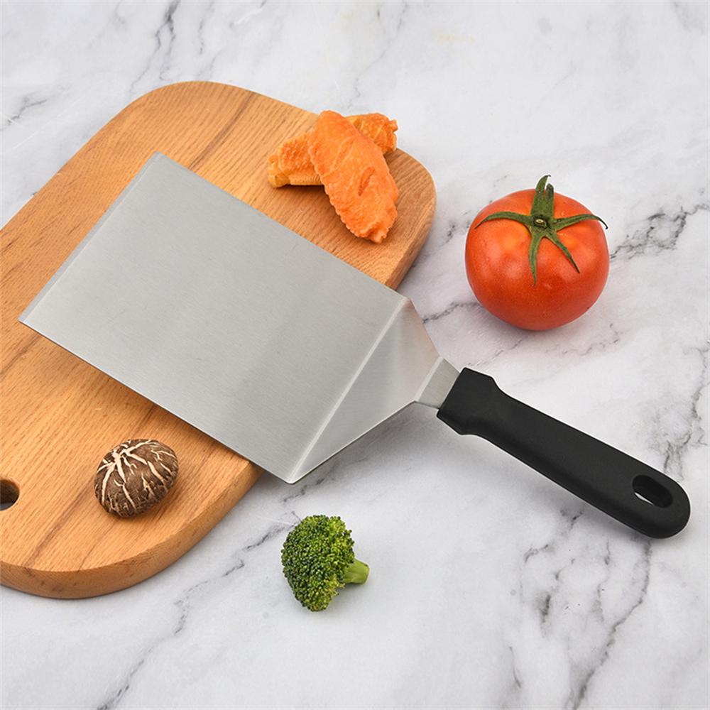 1pc Cooking Spatula Stainless Steel Barbecue Spatula Plate Non-Slip Plastic Handle Extra Long Griddle Spatula Cooking Utensils