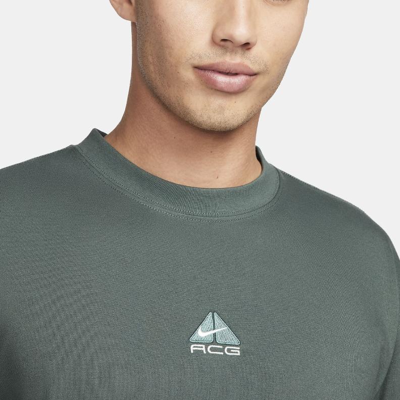 Nike ACG Series Solid Color Round Neck Casual Loose Long Sleeve T-Shirt Men Tops Vintage-Green DR7754-338