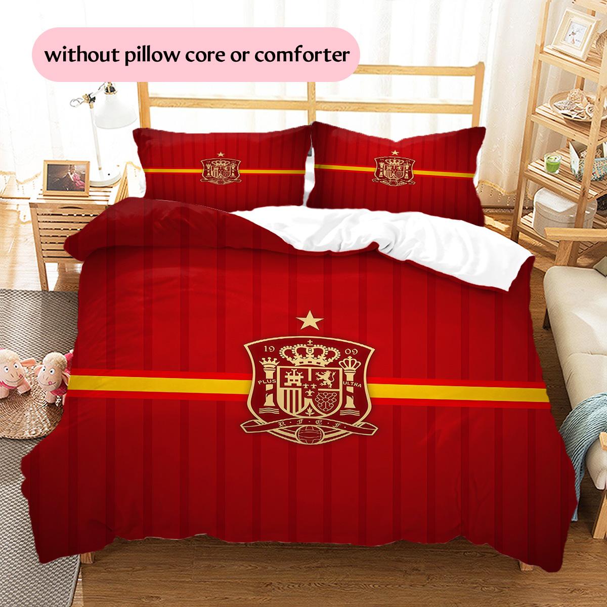 La Roja Pattern Bedding Quilt Set Home Decoration Gift (1 * duvet cover + 2 * pillowcase without core) 135x200cm