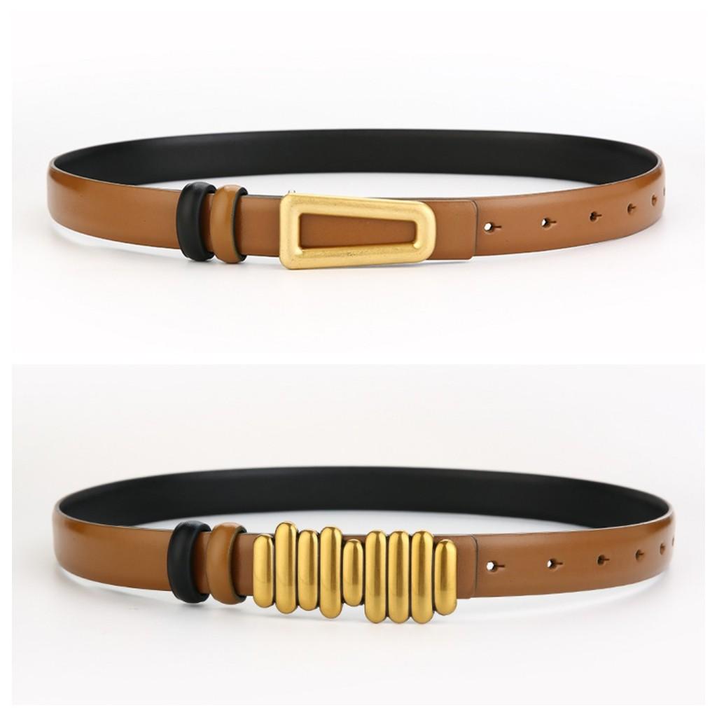 Genuine Leather Belt For Women With Smooth Buckle And Versatile Style For Daily Use